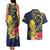 Niue Independence Day Couples Matching Tank Maxi Dress and Hawaiian Shirt Hiapo Pattern Hibiscus Plumeria and Uga