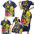 Niue Independence Day Family Matching Short Sleeve Bodycon Dress and Hawaiian Shirt Hiapo Pattern Hibiscus Plumeria and Uga