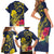 Niue Independence Day Family Matching Short Sleeve Bodycon Dress and Hawaiian Shirt Hiapo Pattern Hibiscus Plumeria and Uga