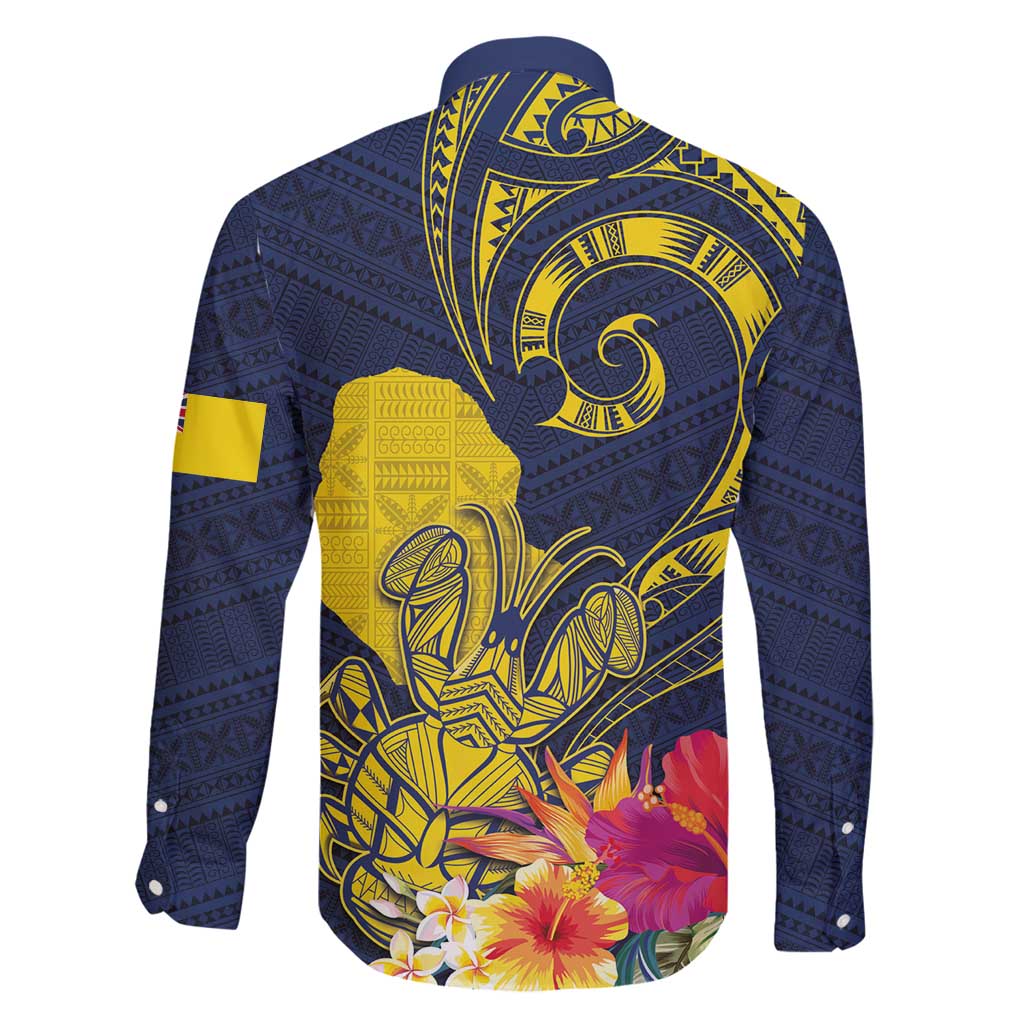 Niue Independence Day Family Matching Tank Maxi Dress and Hawaiian Shirt Hiapo Pattern Hibiscus Plumeria and Uga LT03 - Polynesian Pride