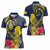 Niue Independence Day Women Polo Shirt Hiapo Pattern Hibiscus Plumeria and Uga