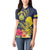 Niue Independence Day Women Polo Shirt Hiapo Pattern Hibiscus Plumeria and Uga