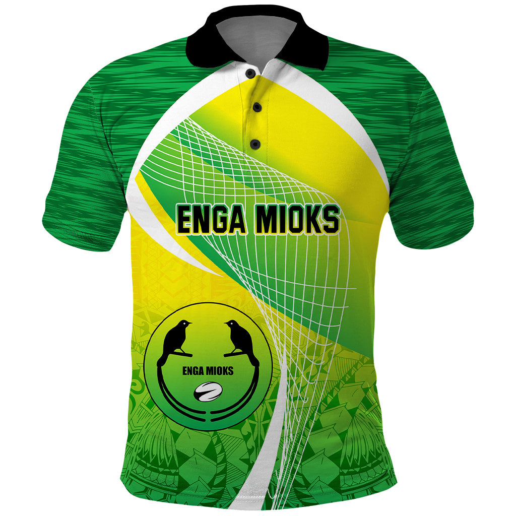 Enga Mioks Rugby Polo Shirt Papua New Guinea Polynesian Tattoo LT03 Green - Polynesian Pride