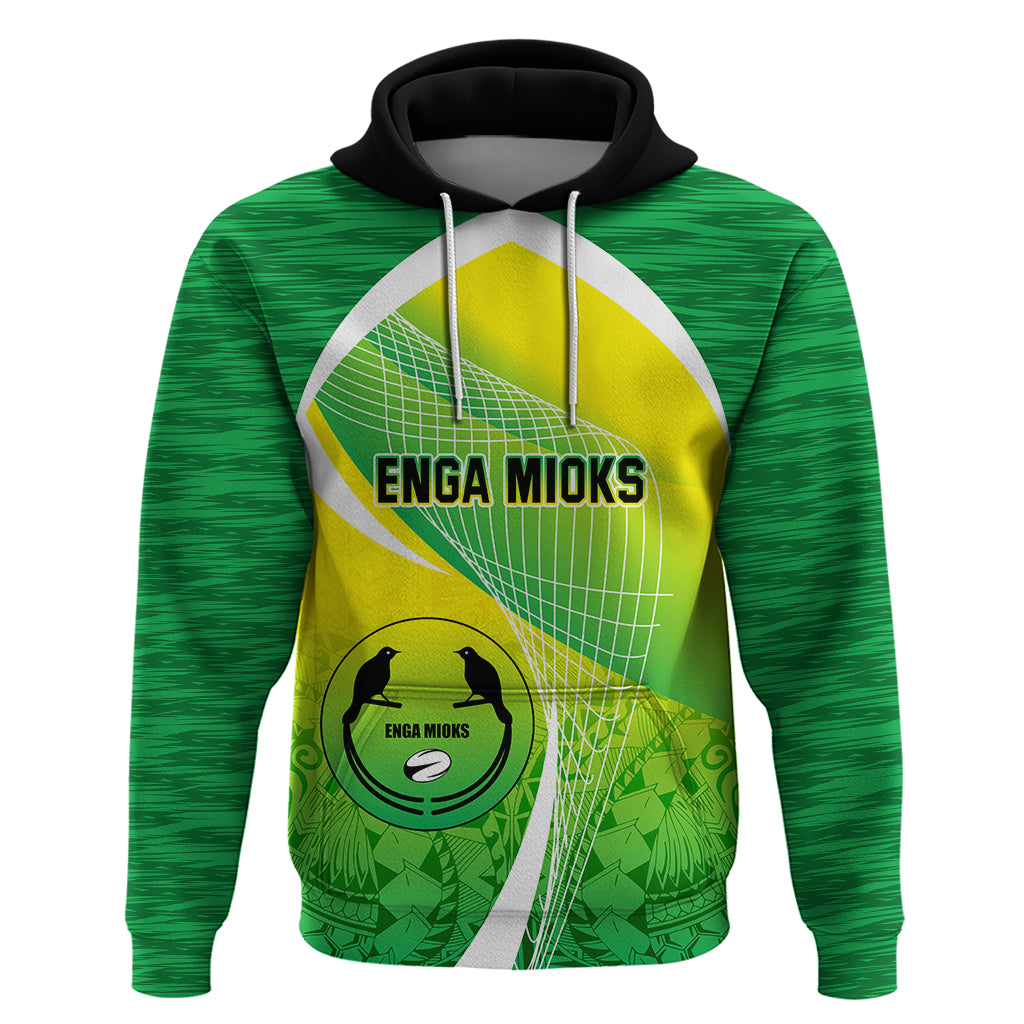 Custom Enga Mioks Rugby Hoodie Papua New Guinea Polynesian Tattoo LT03 Pullover Hoodie Green - Polynesian Pride