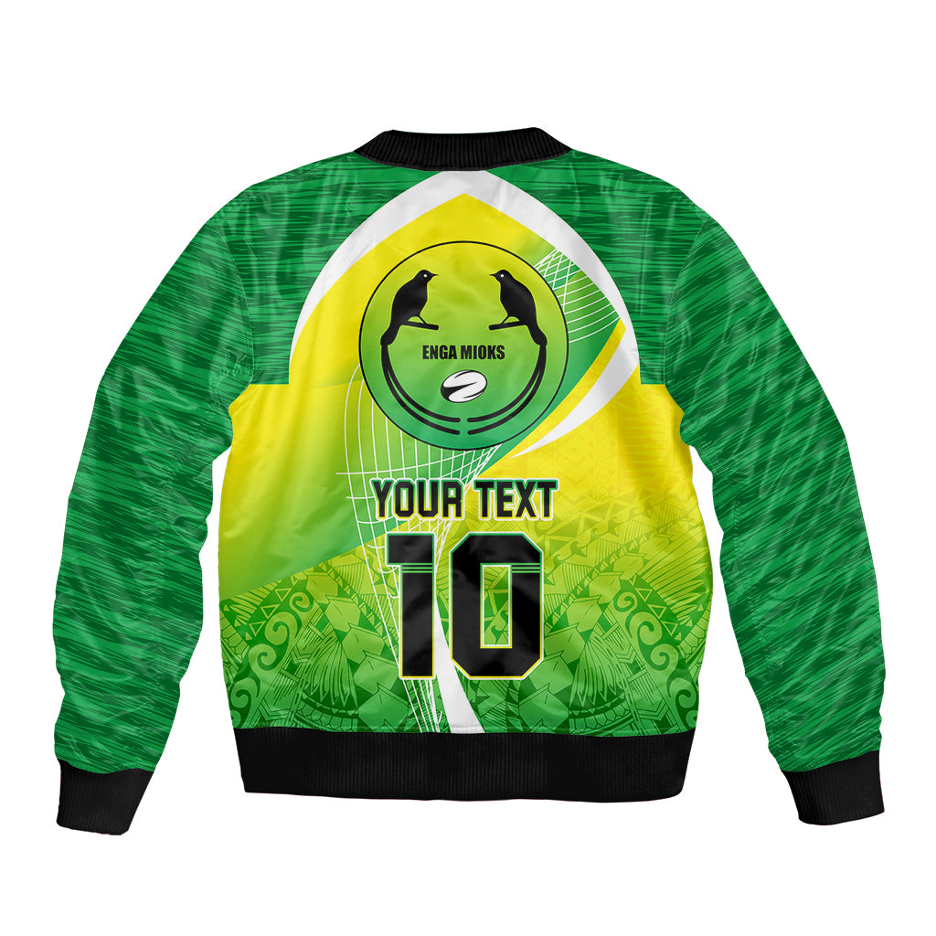 Custom Enga Mioks Rugby Sleeve Zip Bomber Jacket Papua New Guinea Polynesian Tattoo LT03 - Polynesian Pride