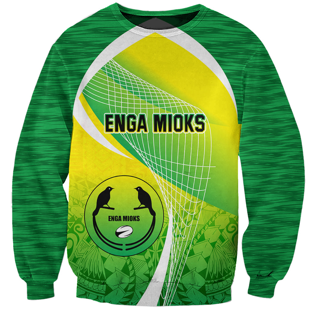 Custom Enga Mioks Rugby Sweatshirt Papua New Guinea Polynesian Tattoo LT03 Unisex Green - Polynesian Pride
