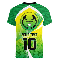 Custom Enga Mioks Rugby Women V Neck T Shirt Papua New Guinea Polynesian Tattoo LT03 - Polynesian Pride