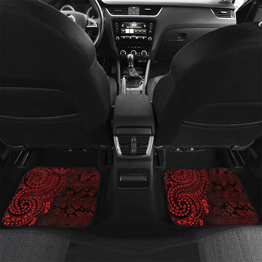 Hawaii Aloha Santa Claus Funny Polynesian Tattoo Car Mats Red Color