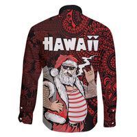Hawaii Aloha Santa Claus Funny Polynesian Tattoo Family Matching Puletasi and Hawaiian Shirt Red Color LT03 - Polynesian Pride