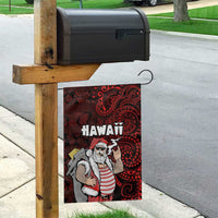 Hawaii Aloha Santa Claus Funny Polynesian Tattoo Garden Flag Red Color