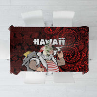Hawaii Aloha Santa Claus Funny Polynesian Tattoo Tablecloth Red Color LT03 Red - Polynesian Pride