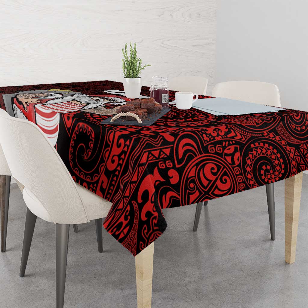 Hawaii Aloha Santa Claus Funny Polynesian Tattoo Tablecloth Red Color LT03 - Polynesian Pride