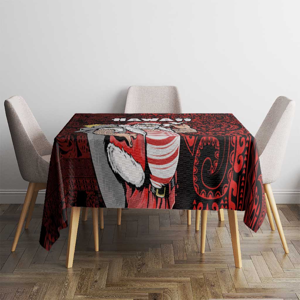 Hawaii Aloha Santa Claus Funny Polynesian Tattoo Tablecloth Red Color LT03 - Polynesian Pride