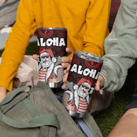 Hawaii Aloha Santa Claus Funny Polynesian Tattoo Tumbler Cup Red Color