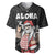 Hawaii Aloha Santa Claus Funny Polynesian Tattoo Baseball Jersey Black Color