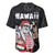 Hawaii Aloha Santa Claus Funny Polynesian Tattoo Baseball Jersey Black Color