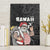 Hawaii Aloha Santa Claus Funny Polynesian Tattoo Canvas Wall Art Black Color