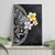 Hawaiian Hibiscus and Plumeria Polynesian Tribal Tattoo Canvas Wall Art Black Color