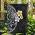 Hawaiian Hibiscus and Plumeria Polynesian Tribal Tattoo Garden Flag Black Color