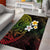 Hawaiian Hibiscus and Plumeria Polynesian Tribal Tattoo Area Rug Reggae Color