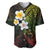 Hawaiian Hibiscus and Plumeria Polynesian Tribal Tattoo Baseball Jersey Reggae Color