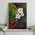 Hawaiian Hibiscus and Plumeria Polynesian Tribal Tattoo Canvas Wall Art Reggae Color