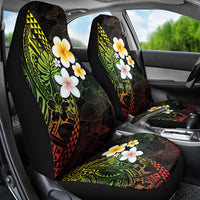 Hawaiian Hibiscus and Plumeria Polynesian Tribal Tattoo Car Seat Cover Reggae Color
