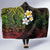 Hawaiian Hibiscus and Plumeria Polynesian Tribal Tattoo Hooded Blanket Reggae Color