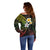 Hawaiian Hibiscus and Plumeria Polynesian Tribal Tattoo Off Shoulder Sweater Reggae Color