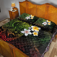 Hawaiian Hibiscus and Plumeria Polynesian Tribal Tattoo Quilt Bed Set Reggae Color LT03 - Polynesian Pride