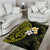 Hawaiian Hibiscus and Plumeria Polynesian Tribal Tattoo Area Rug Yellow Color