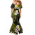 Hawaiian Hibiscus and Plumeria Polynesian Tribal Tattoo Mermaid Dress Yellow Color