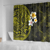 Hawaiian Hibiscus and Plumeria Polynesian Tribal Tattoo Shower Curtain Yellow Color LT03 - Polynesian Pride