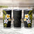 Hawaiian Hibiscus and Plumeria Polynesian Tribal Tattoo Tumbler Cup Yellow Color