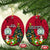 Niue Christmas Ceramic Ornament Coat of Arms and Polynesian Tattoo Xmas Element Christmas Red Vibe LT03 Oval Red - Polynesian Pride