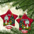 Niue Christmas Ceramic Ornament Coat of Arms and Polynesian Tattoo Xmas Element Christmas Red Vibe LT03 Star Red - Polynesian Pride