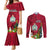 Niue Christmas Couples Matching Mermaid Dress and Long Sleeve Button Shirt Coat of Arms and Polynesian Tattoo Xmas Element Christmas Red Vibe LT03 Red - Polynesian Pride