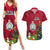 Niue Christmas Couples Matching Summer Maxi Dress and Hawaiian Shirt Coat of Arms and Polynesian Tattoo Xmas Element Christmas Red Vibe LT03 Red - Polynesian Pride