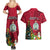 Niue Christmas Couples Matching Summer Maxi Dress and Hawaiian Shirt Coat of Arms and Polynesian Tattoo Xmas Element Christmas Red Vibe LT03 - Polynesian Pride