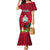 Niue Christmas Family Matching Mermaid Dress and Hawaiian Shirt Coat of Arms and Polynesian Tattoo Xmas Element Christmas Red Vibe LT03 Mom's Dress Red - Polynesian Pride