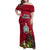 Niue Christmas Family Matching Off Shoulder Maxi Dress and Hawaiian Shirt Coat of Arms and Polynesian Tattoo Xmas Element Christmas Red Vibe LT03 Mom's Dress Red - Polynesian Pride