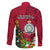 Niue Christmas Family Matching Off Shoulder Short Dress and Hawaiian Shirt Coat of Arms and Polynesian Tattoo Xmas Element Christmas Red Vibe LT03 - Polynesian Pride