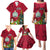 Niue Christmas Family Matching Puletasi Dress and Hawaiian Shirt Coat of Arms and Polynesian Tattoo Xmas Element Christmas Red Vibe LT03 - Polynesian Pride