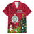 Niue Christmas Family Matching Puletasi Dress and Hawaiian Shirt Coat of Arms and Polynesian Tattoo Xmas Element Christmas Red Vibe LT03 Dad's Shirt - Short Sleeve Red - Polynesian Pride