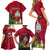 Niue Christmas Family Matching Short Sleeve Bodycon Dress and Hawaiian Shirt Coat of Arms and Polynesian Tattoo Xmas Element Christmas Red Vibe LT03 - Polynesian Pride