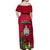 Niue Christmas Off Shoulder Maxi Dress Coat of Arms and Polynesian Tattoo Xmas Element Christmas Red Vibe LT03 - Polynesian Pride