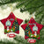 Personalised Niue Christmas Ceramic Ornament Coat of Arms and Polynesian Tattoo Xmas Element Christmas Red Vibe LT03 Star Red - Polynesian Pride