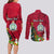 Personalised Niue Christmas Couples Matching Long Sleeve Bodycon Dress and Long Sleeve Button Shirt Coat of Arms and Polynesian Tattoo Xmas Element Christmas Red Vibe LT03 - Polynesian Pride