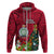 Personalised Niue Christmas Hoodie Coat of Arms and Polynesian Tattoo Xmas Element Christmas Red Vibe LT03 - Polynesian Pride