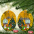 Niue Christmas Ceramic Ornament Coat of Arms and Polynesian Tattoo Xmas Element Christmas Yellow Vibe LT03 Oval Yellow - Polynesian Pride